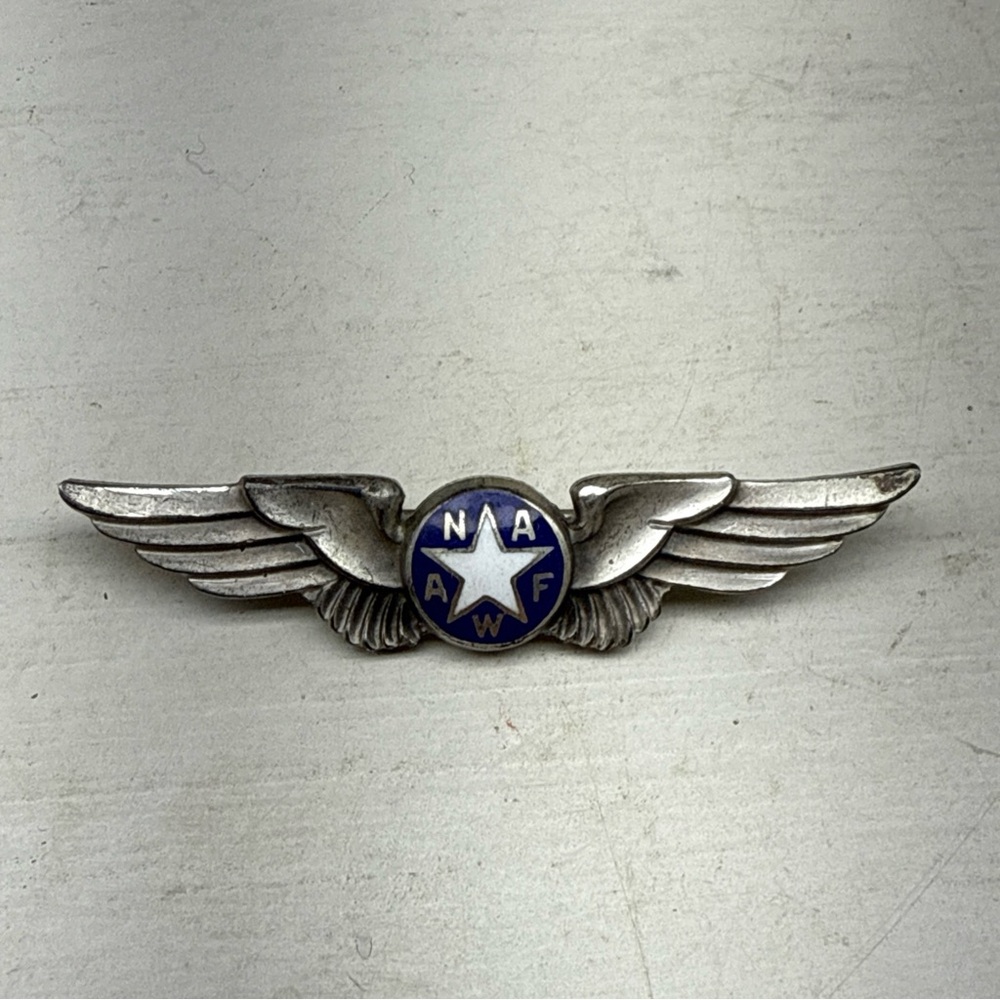 STERLING WWII NATIONAL ASSOCIATION OF AIR FORCES WOMEN PILOT WINGS 2” AMICO